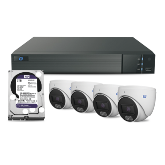 e XEKITC244GEN3 IP KIT / NVR 4 Channels / 4 Turret Cameras C