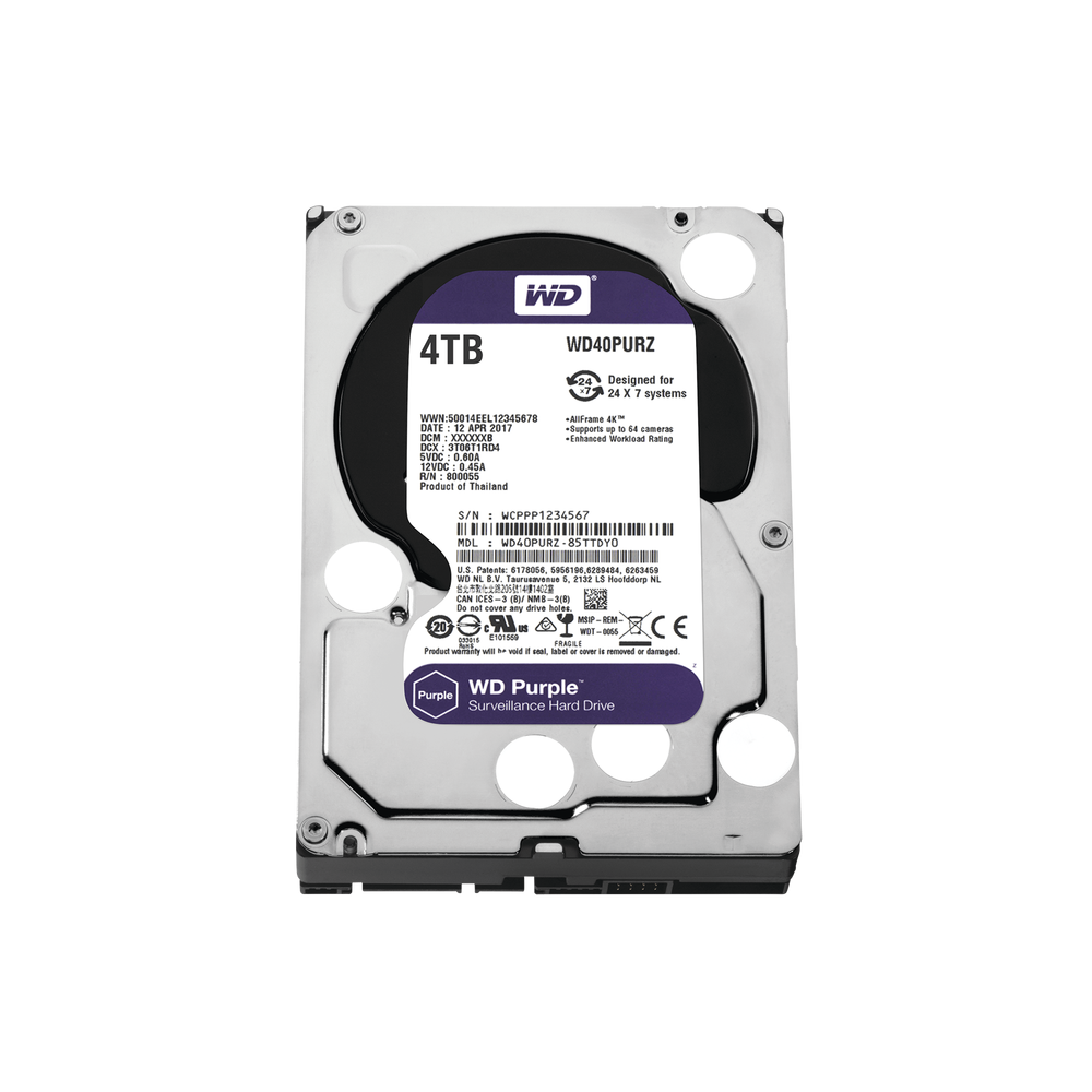 Western Digital (WD) WD40PURZ WD HDD 4TB Optimized for Video