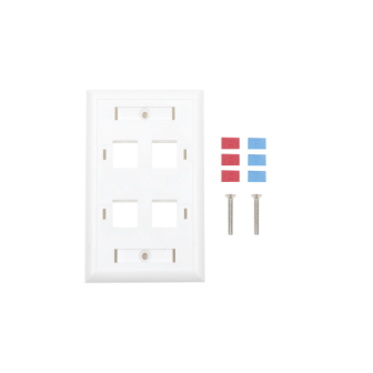 LINKEDPRO BY EPCOM LPFP24 4-Port Face Plate Outlet with Spac