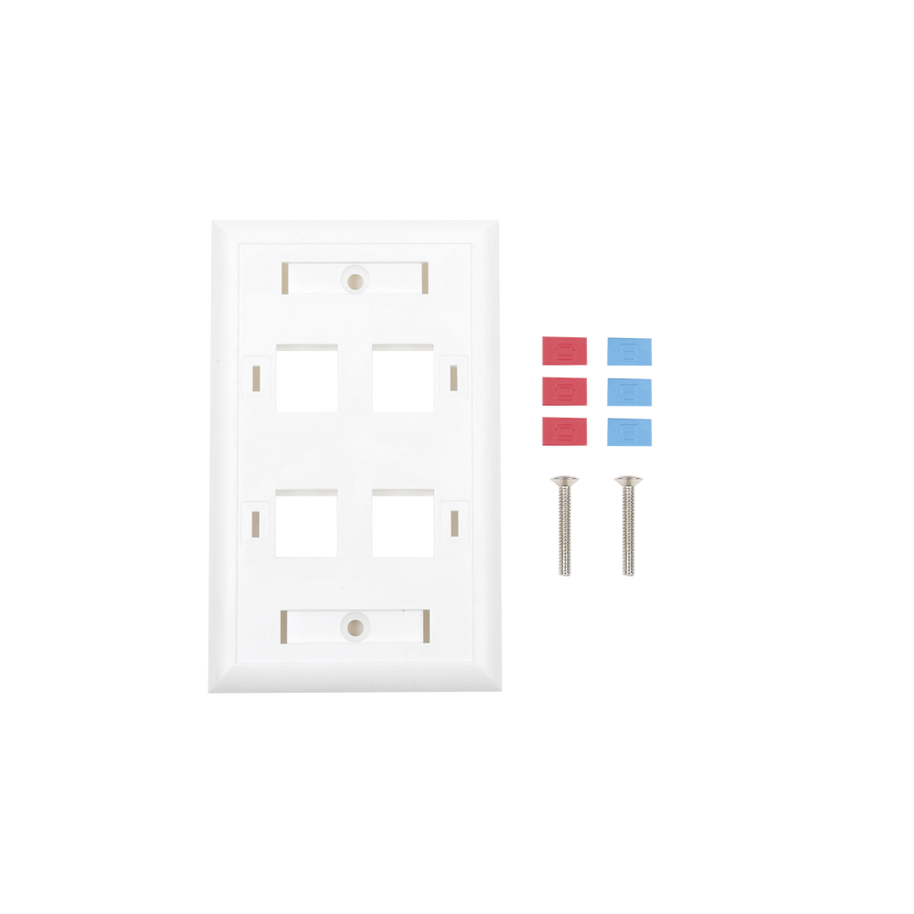 LINKEDPRO BY EPCOM LPFP24 4-Port Face Plate Outlet with Spac