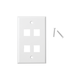 LINKEDPRO BY EPCOM LPFP19 Wall Faceplate 4-Ports Keystone Wh