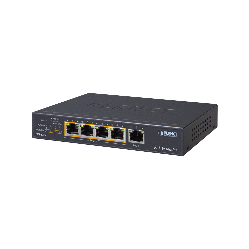 PLANET POEE304 65 Watt Ultra PoE Extender With 4 Gigabit Out