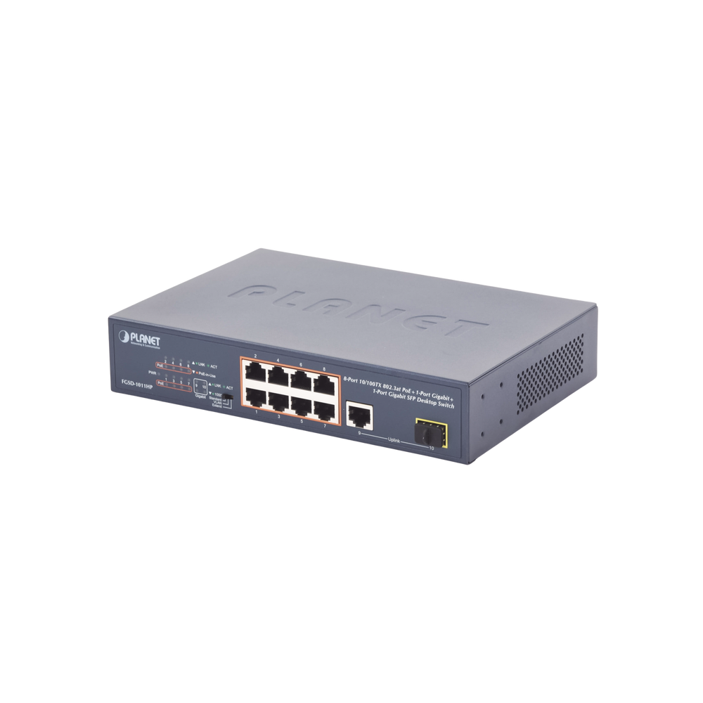 PLANET FGSD1011HP Unmanaged Switch 8 ports 10/100 PoE 802.3a