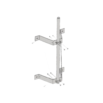 ROHN WM212 Double Wall Mount with Mast 2-3/8  x 0.154  x 6 (