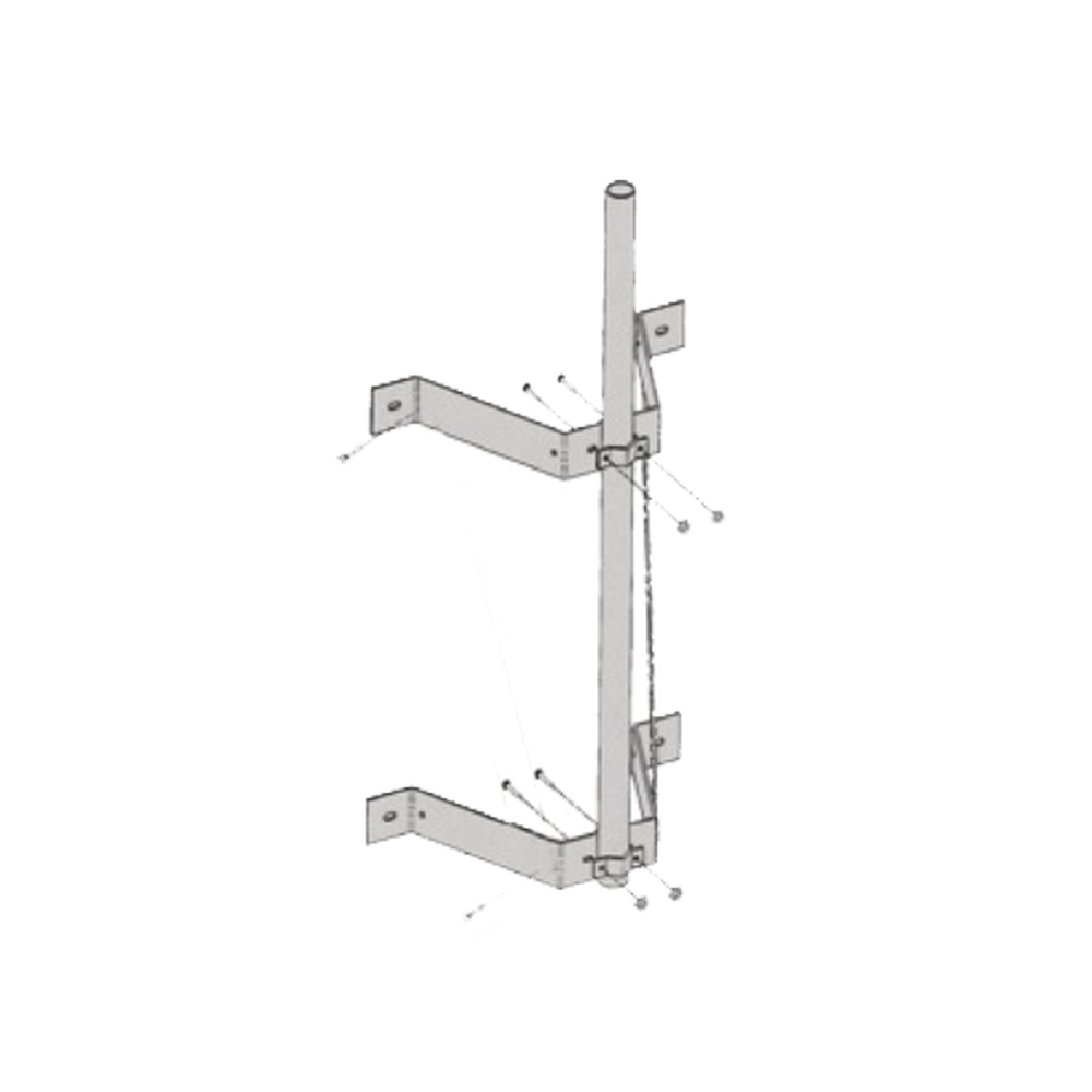 ROHN WM212 Double Wall Mount with Mast 2-3/8  x 0.154  x 6 (