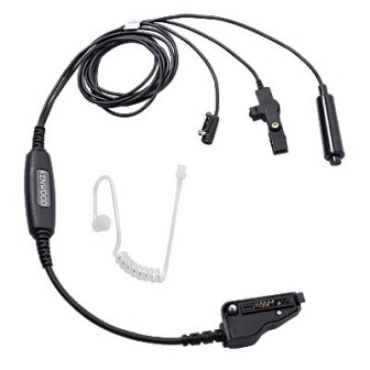 KENWOOD KHS12BL Three-wire Mini Lapel Microphone with Earpie