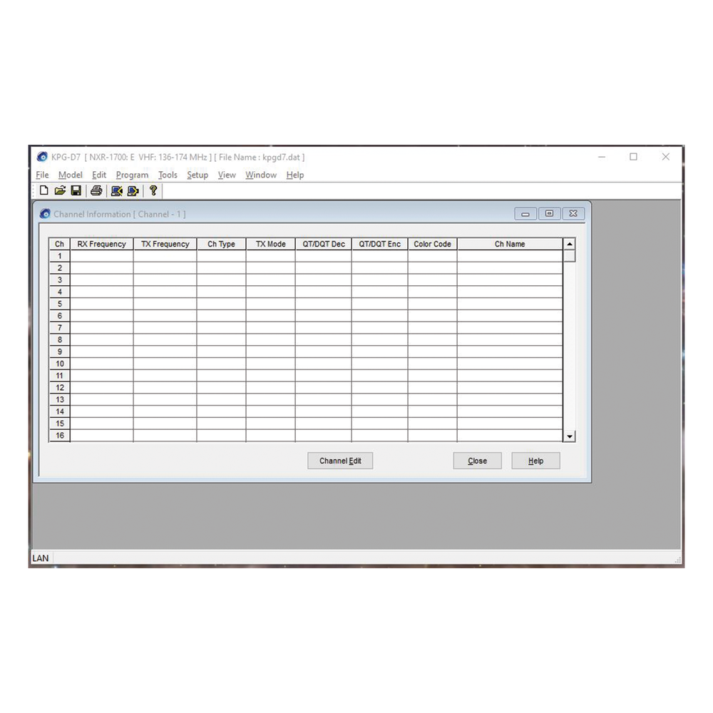 KENWOOD KPGD7E Programming software for NXR-1700/1800 repeat