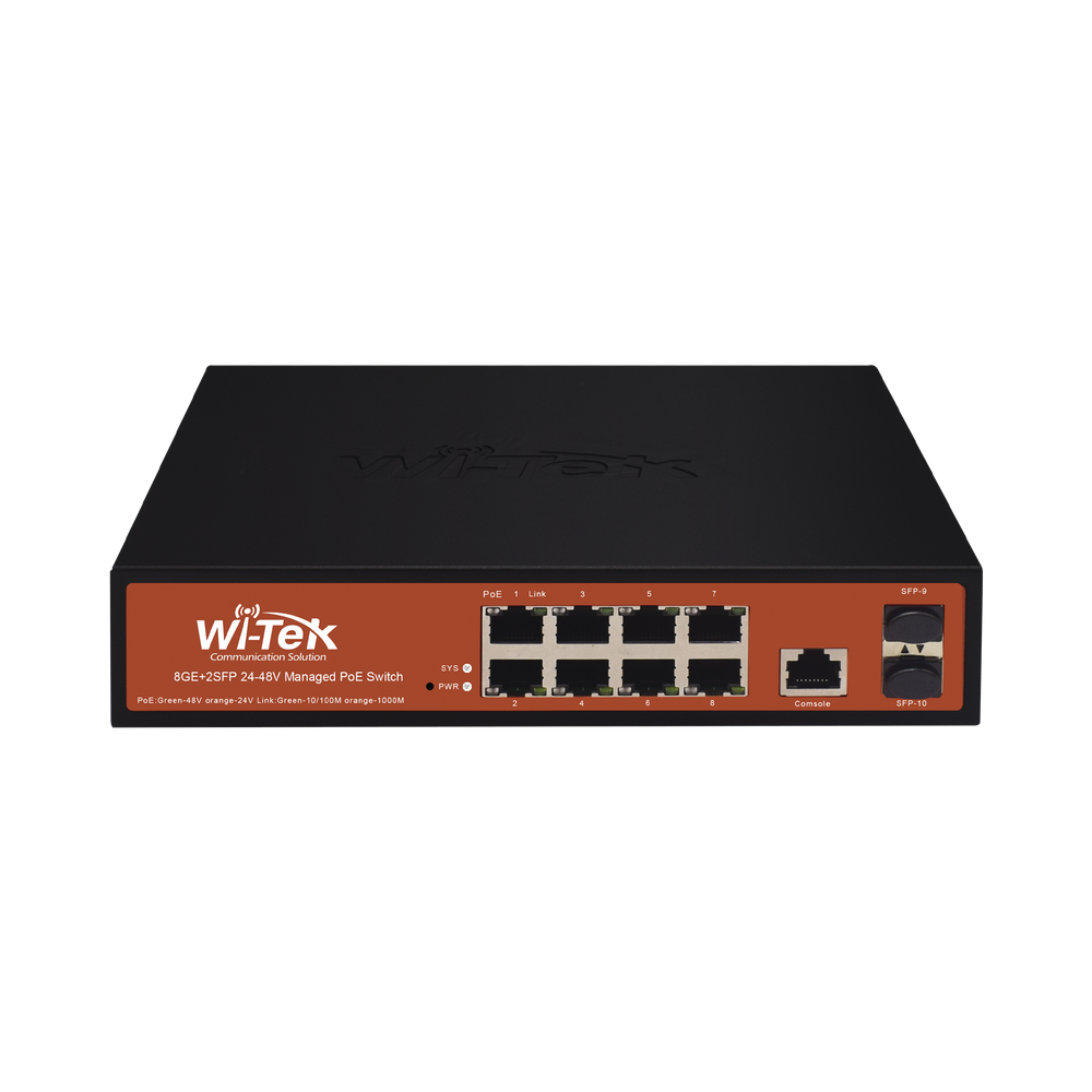 WI-TEK WIPMS310GFALIEN 8 GE  2 SFP Ports 24/48V Mixed L2 Man