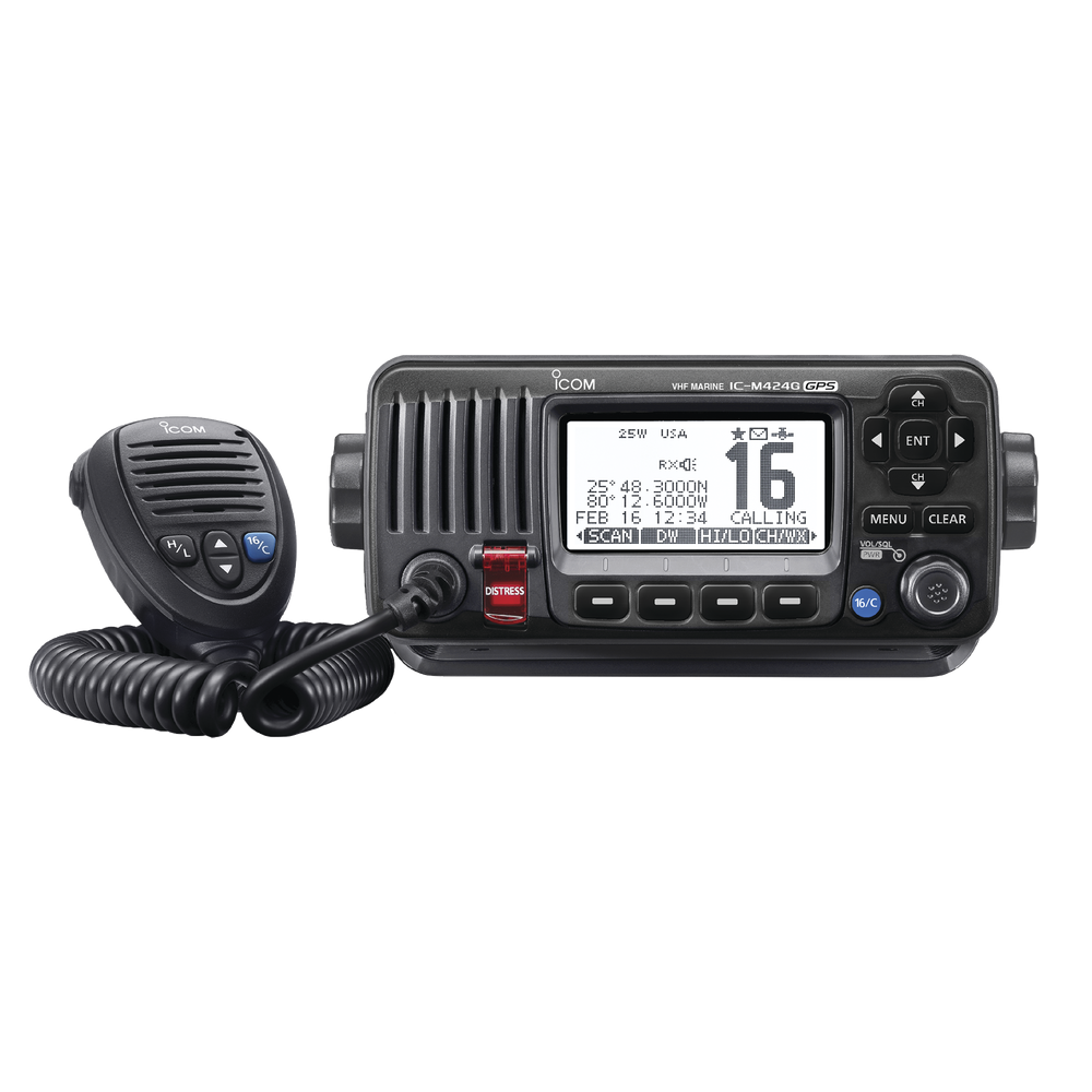 ICOM M424GBLACK Mobile Marine Class D DSC VHF with intuitive