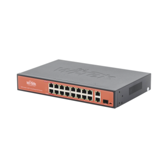 WI-TEK WIPS518G Long-Range PoE Switch With 16 FE Ports  1 GE