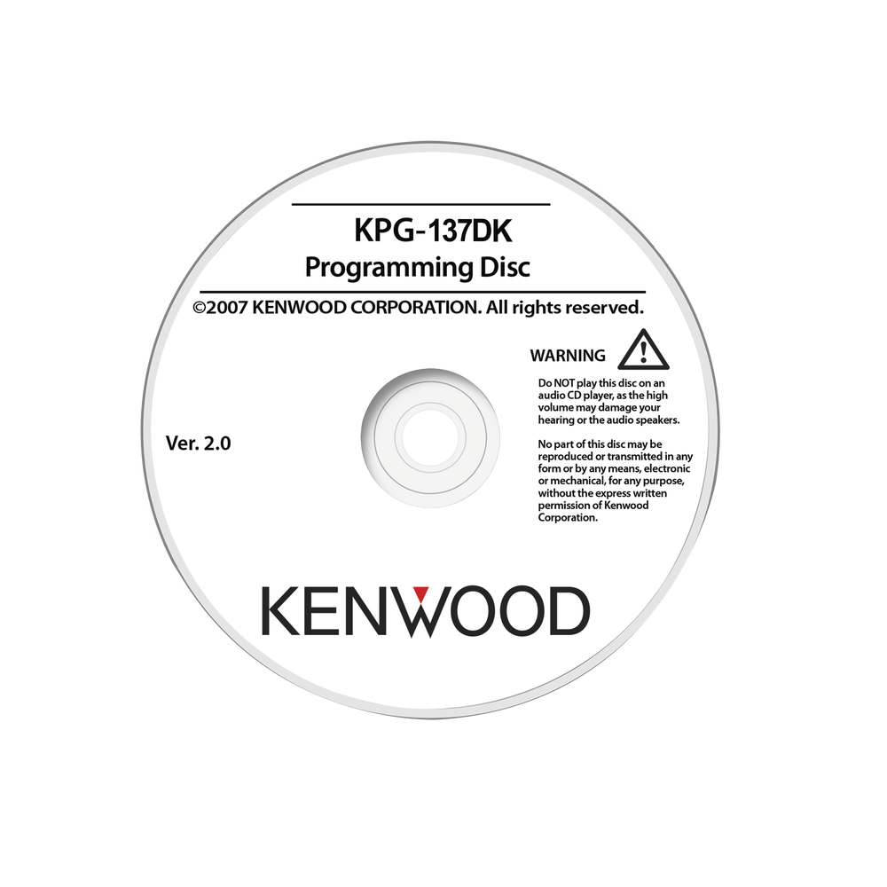 KENWOOD KPG137DK Programming Software for Kenwood Radios TK-