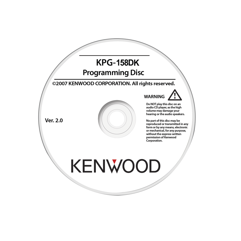 KENWOOD KPG158DK Programming software for TK-2402/3402