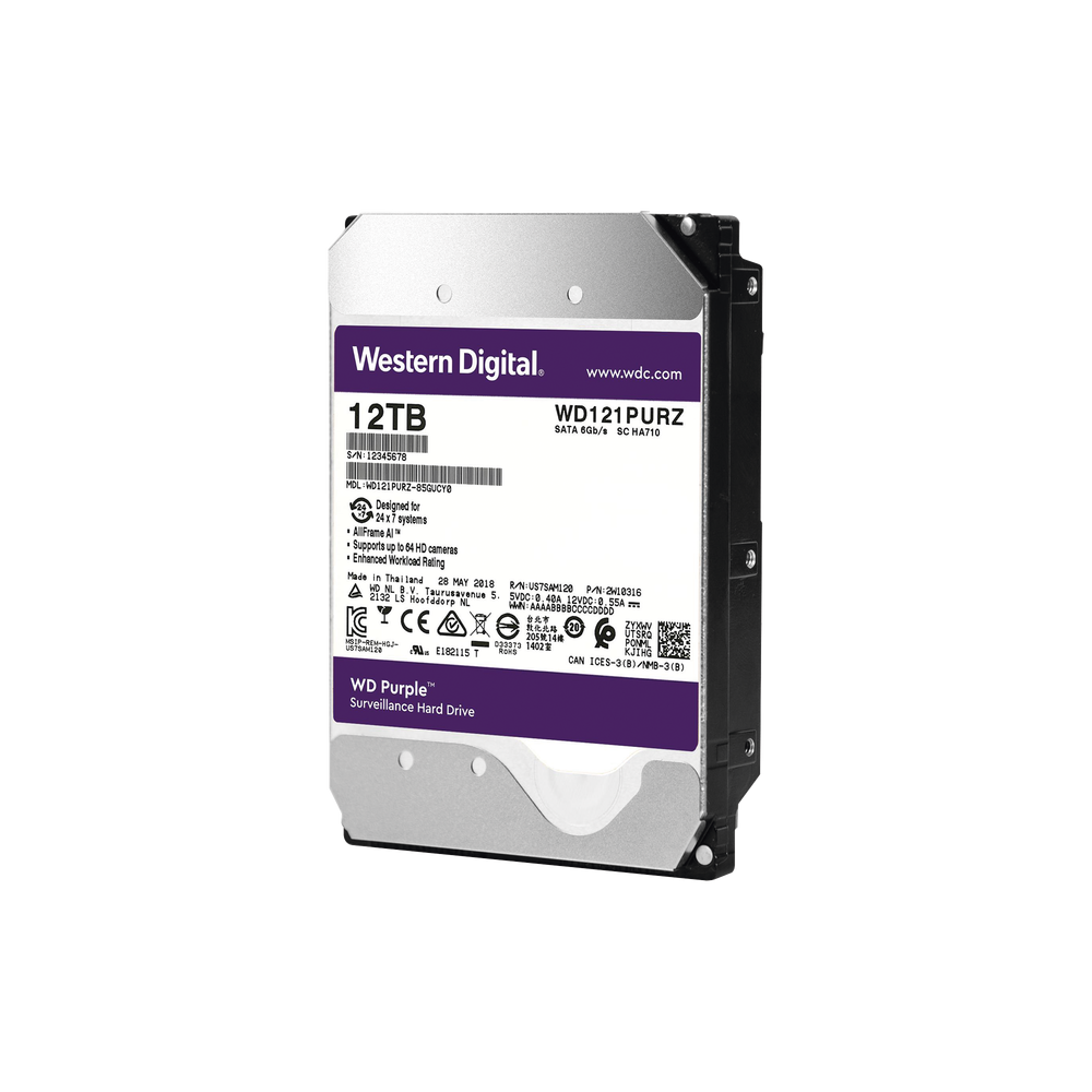 Western Digital (WD) WD121PURZ WD HDD 12TB Optimized to Surv