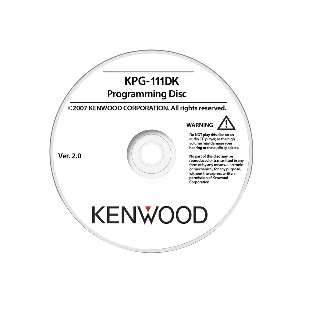 KENWOOD KPG111DK Programming Software for Kenwood NX-200/300