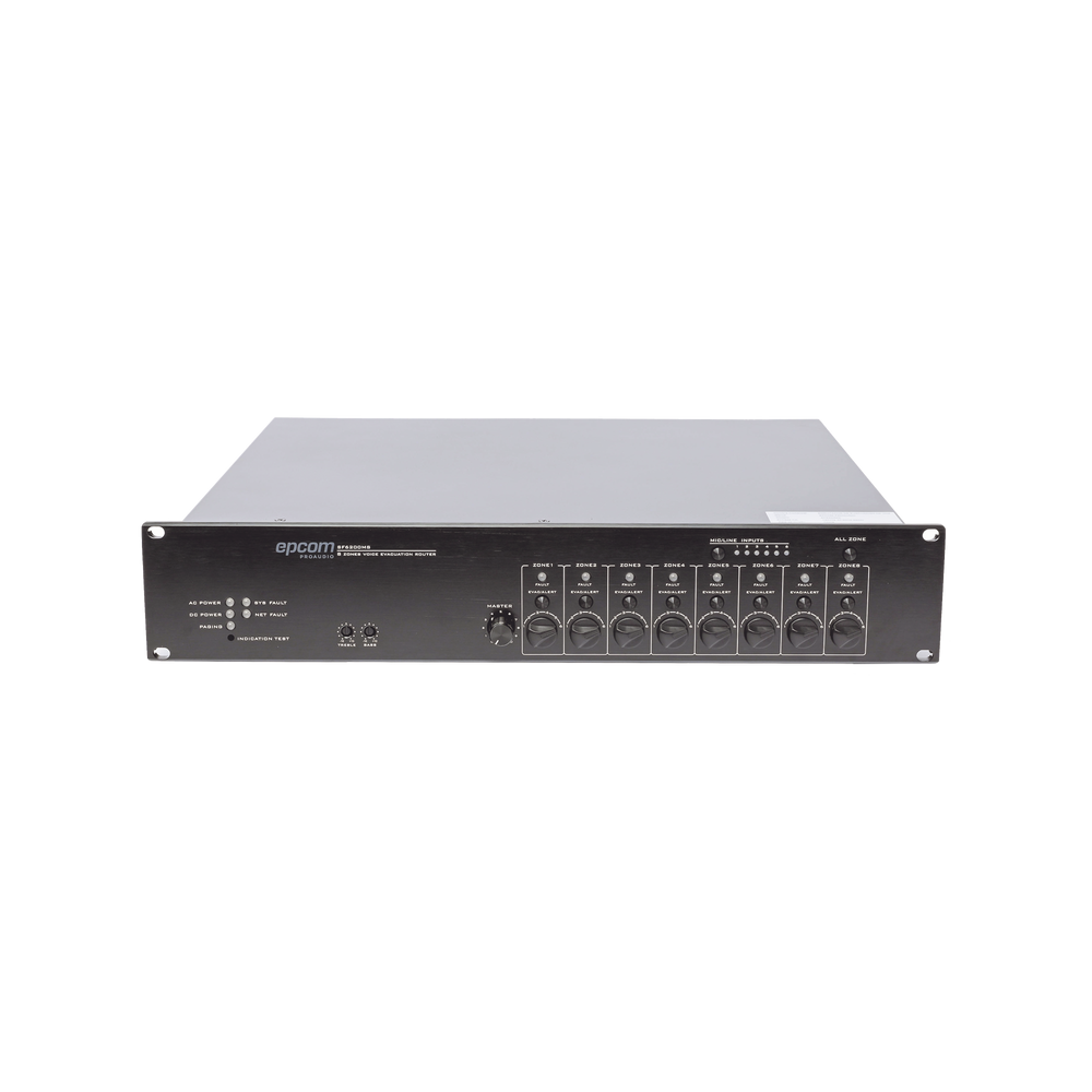 EPCOM PROAUDIO SF6200MS 500W 8 Zones Voice Evacuation Router