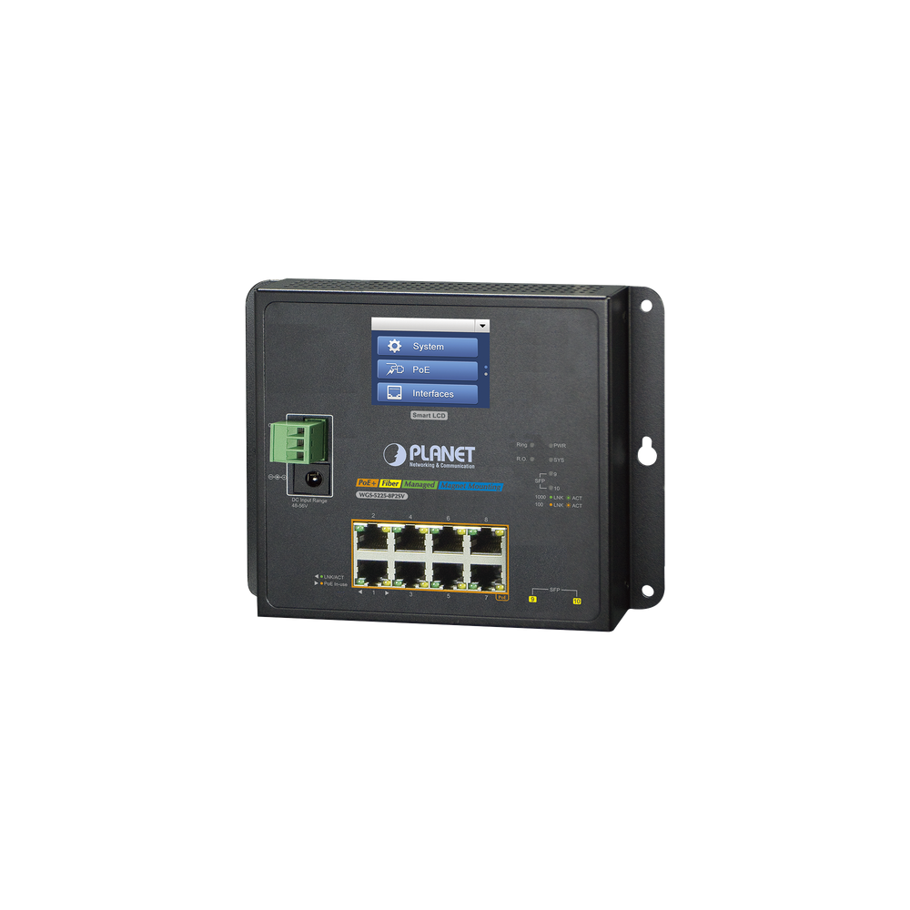 PLANET WGS52258P2SV Industrial Switch Flat-Type 8 Gigabit Po