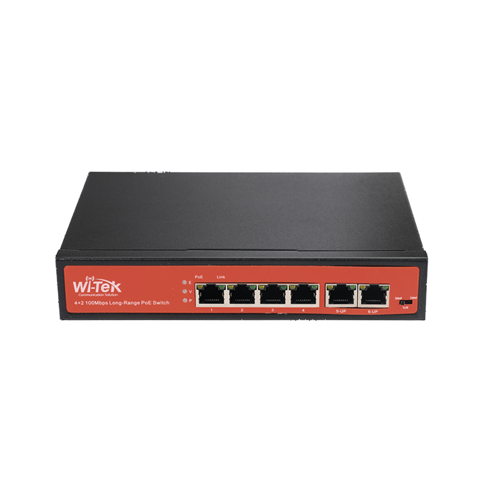 WI-TEK WIPS205V2 Switch with 4 PoE ports 10/100 up to 250m a