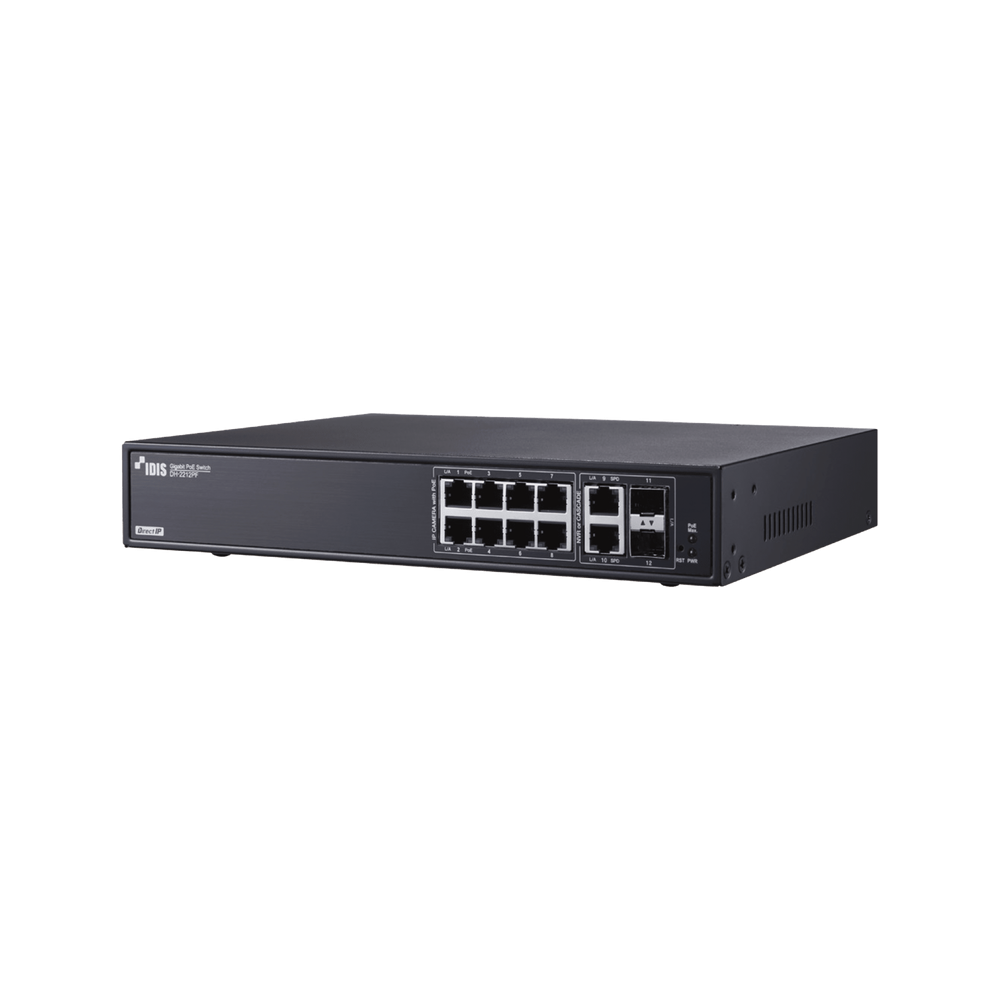 IDIS DH2212PFUS DirectIP Gigabit PoE Switch Max PoE per-Devi