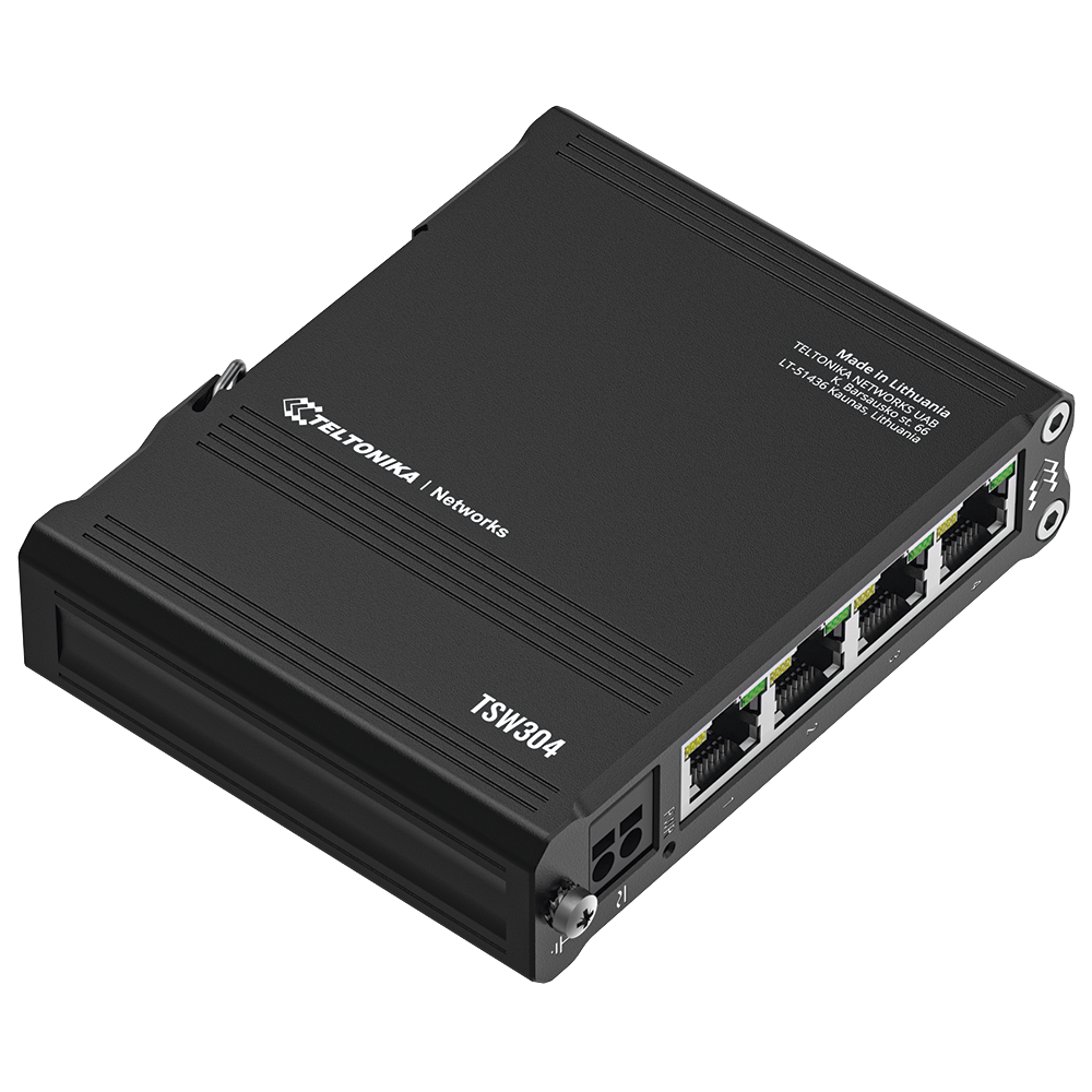 Teltonika TSW304 Compact DIN Rail Ethernet Switch 4 x Gigabi