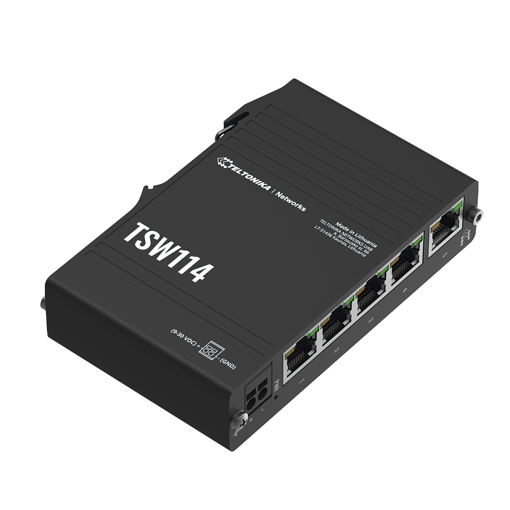 Teltonika TSW114 Industrial Gigabit DIN Rail Ethernet Switch