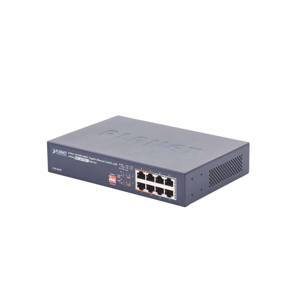 PLANET GSD804P 8-Port 10/100/1000 Mbps with 4-Port 802.3af/a