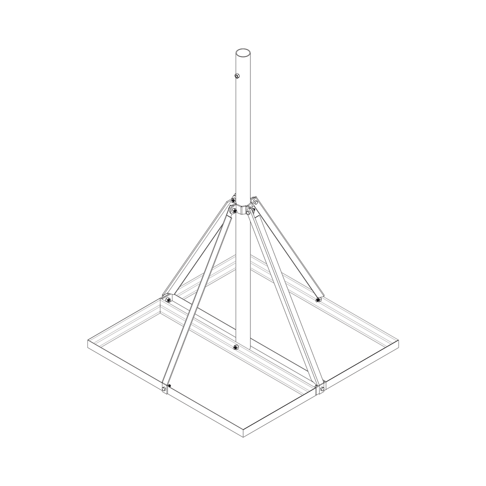 SYSCOM TOWERS SBNP901 Non Penetrating Base 3 x 3 square and