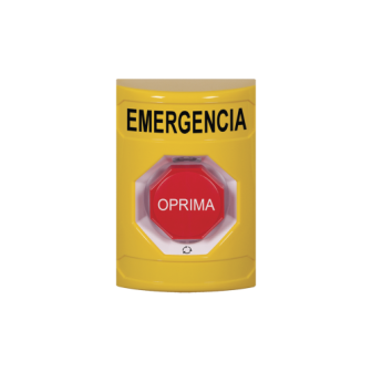 STI SS2209EMES Emergency Button in Spanish Yellow Color Hold