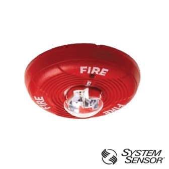 SYSTEM SENSOR SSPC2R Red two-wire ceiling-mount horn strobe