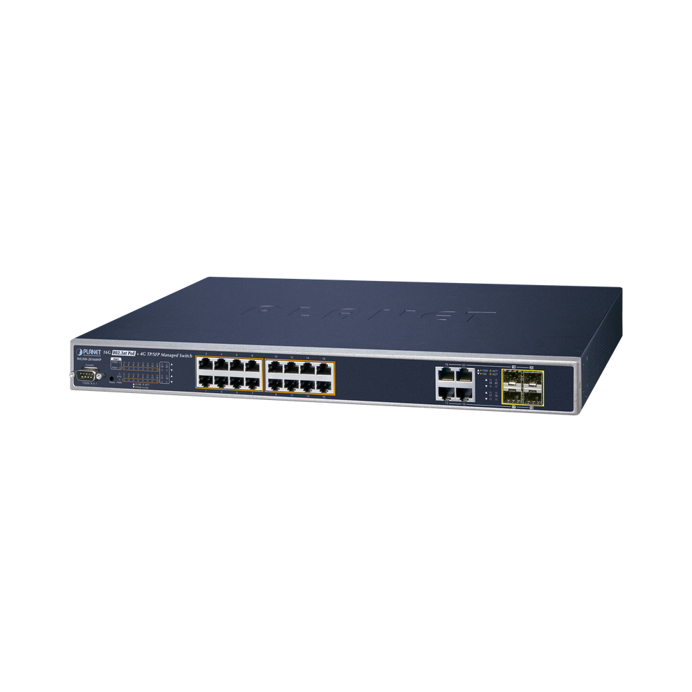 PLANET WGSW20160HP 16-Port 10/100/1000Mbps 802.3at PoE  4-Po