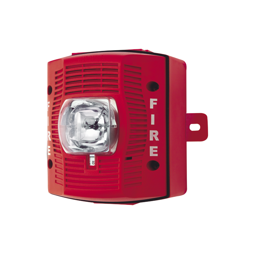 SYSTEM SENSOR SPSRK Red outdoor speaker strobe for wall inst