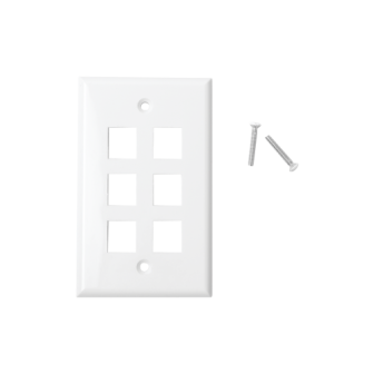 LINKEDPRO BY EPCOM LPFP20 6-Ports Wall Plate Keystone - Whit