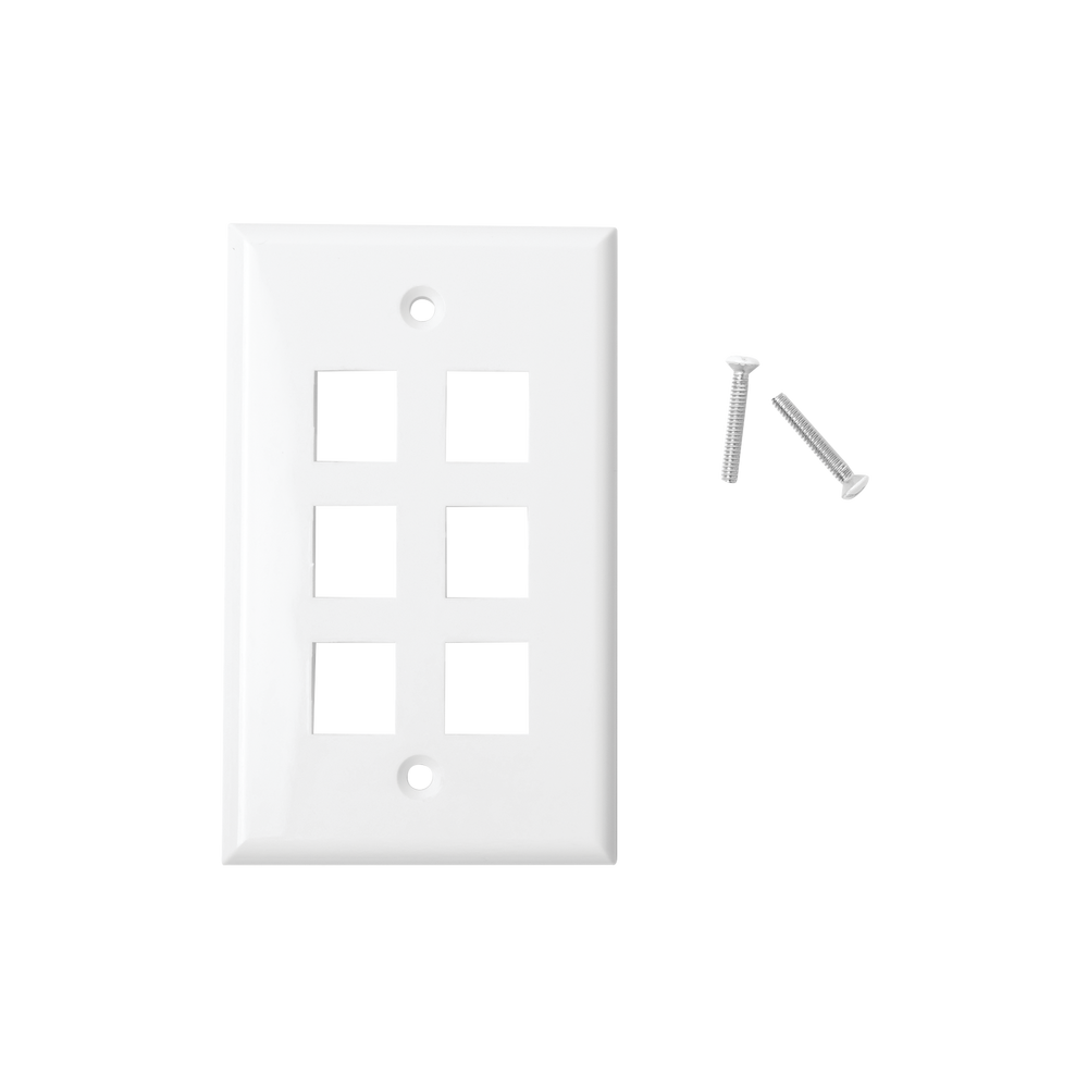 LINKEDPRO BY EPCOM LPFP20 6-Ports Wall Plate Keystone - Whit